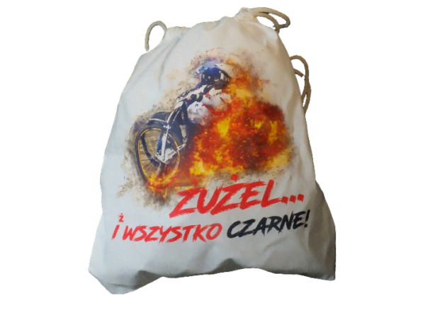 Plecak bawełniany z nadrukiem Żużel ...i wszystko czarne! MZ11 - obrazek 6