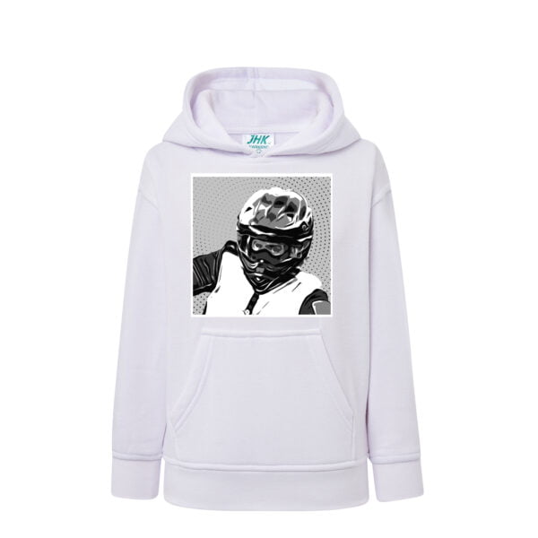Bluza dla dziecka z kapturem i żużlową grafiką MZ13 Różne kolory - obrazek 2