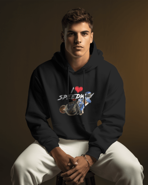 Bluza męska z kapturem Grafika MZ20 I❤SPEEDWAY