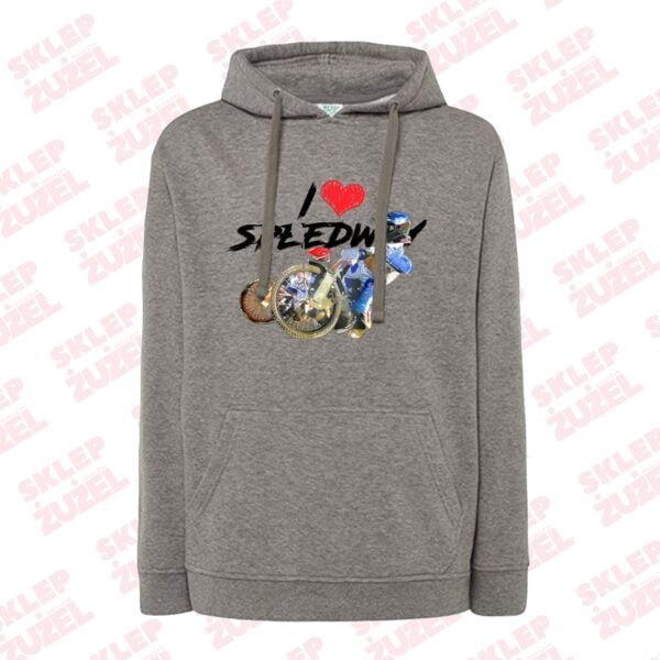 Bluza męska z kapturem Grafika MZ20 I❤SPEEDWAY - obrazek 3