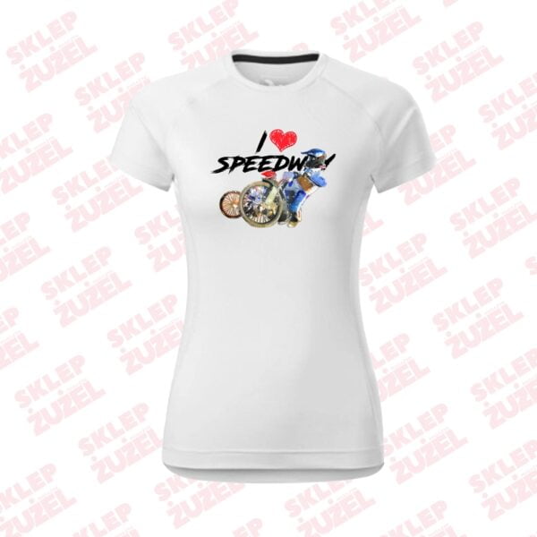 Koszulka Damska z nadrukiem MZ20 I❤SPEEDWAY - obrazek 2