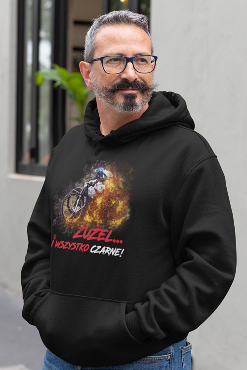 Bluza męska z kapturem Grafika MZ11 Także Duże Rozmiary