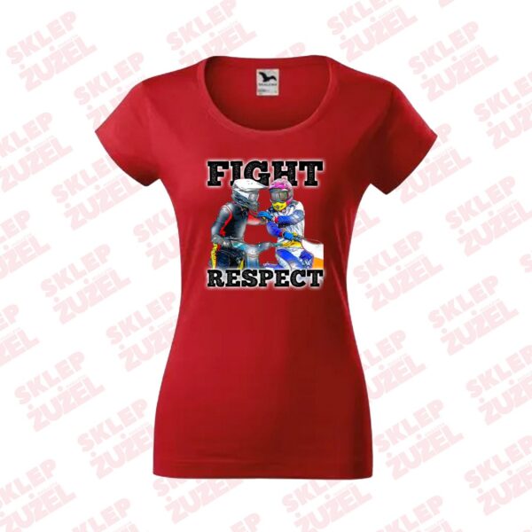 Koszulka Damska dla fanki żużla z nadrukiem MZ25 Fight&Respect - obrazek 3