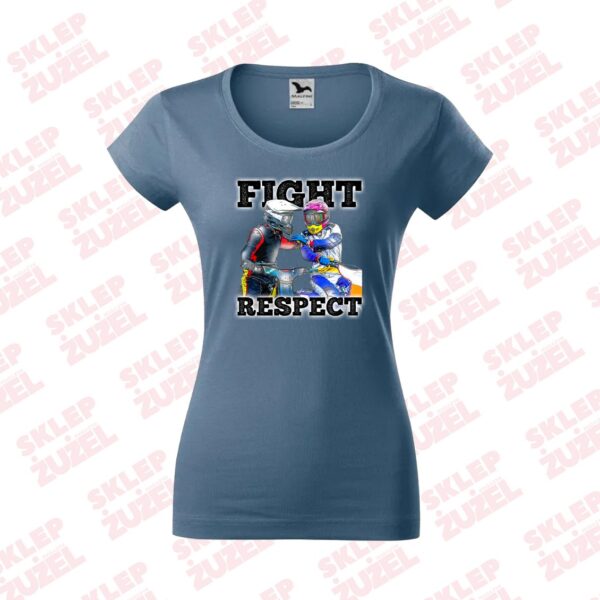 Koszulka Damska dla fanki żużla z nadrukiem MZ25 Fight&Respect - obrazek 4
