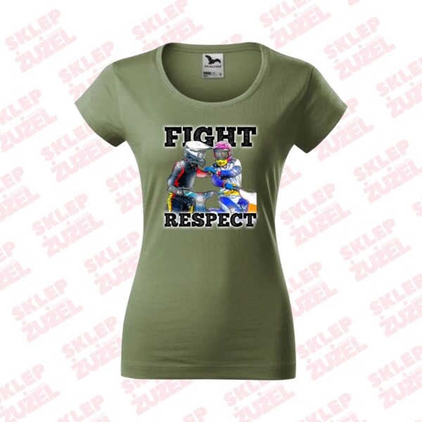 Koszulka Damska dla fanki żużla z nadrukiem MZ25 Fight&Respect - obrazek 5