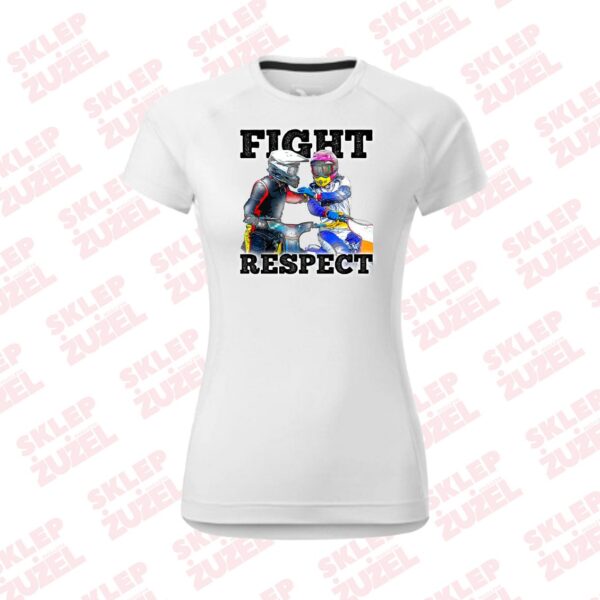Koszulka Damska dla fanki żużla z nadrukiem MZ25 Fight&Respect - obrazek 6