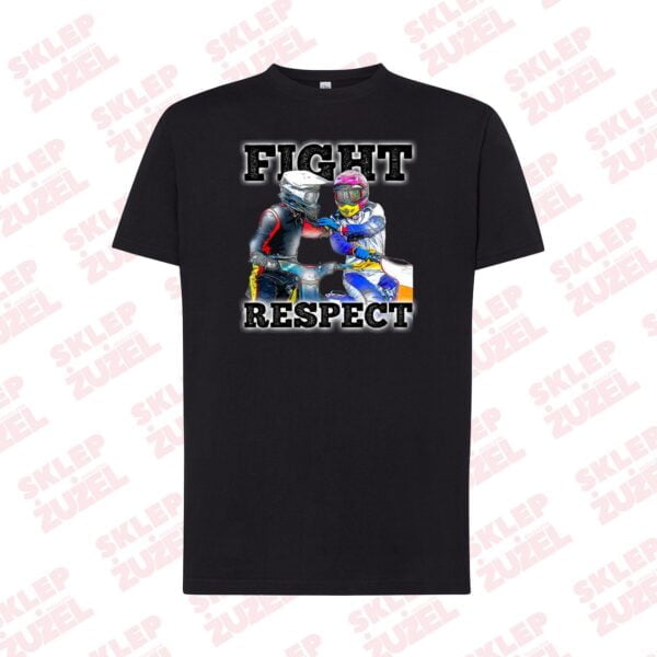 Koszulka Męska dla fana żużla z nadrukiem MZ25 Fight&Respect - obrazek 2