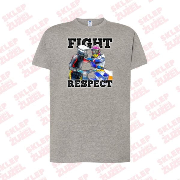 Koszulka Męska dla fana żużla z nadrukiem MZ25 Fight&Respect - obrazek 4