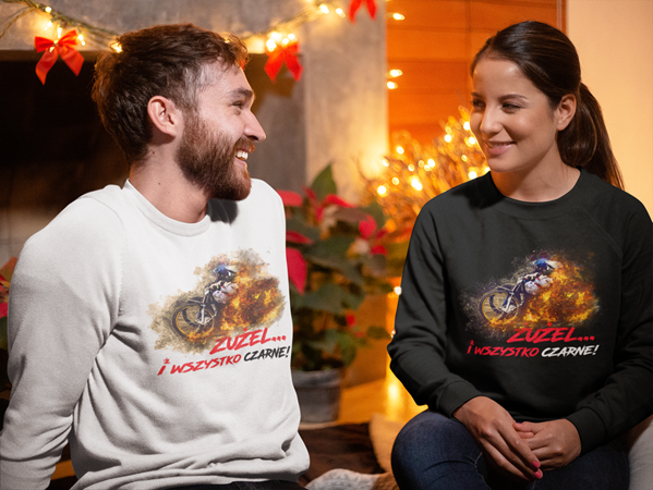 Bluza unisex klasyczna damska męska z Grafiką MZ11 Różne kolory
