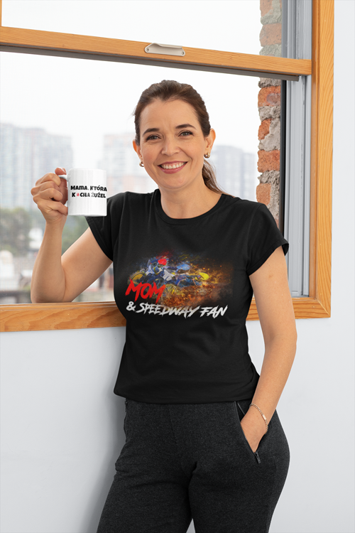 Koszulka Damska dla mamy Mom&Speedway Fan MZ35 - obrazek 4